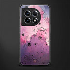 space pink aesthetic back phone cover | glass case for oneplus 11