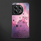 space pink aesthetic back phone cover | glass case for oneplus 11r