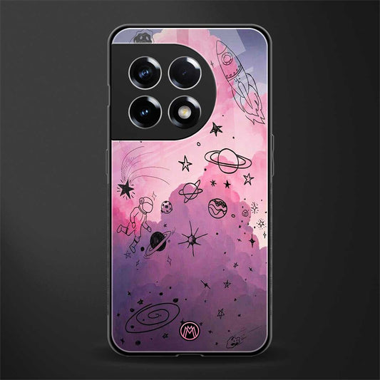 space pink aesthetic back phone cover | glass case for oneplus 11r