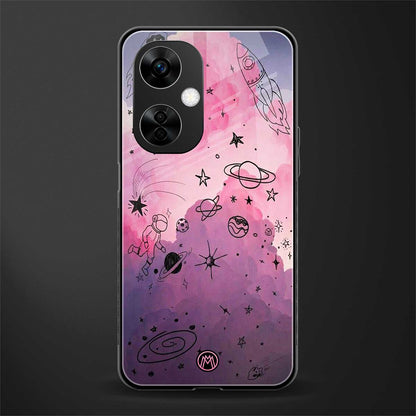 space pink aesthetic back phone cover | glass case for oneplus nord ce 3 lite