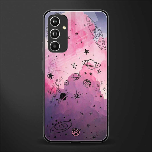 space pink aesthetic back phone cover | glass case for samsung galaxy a54 5g