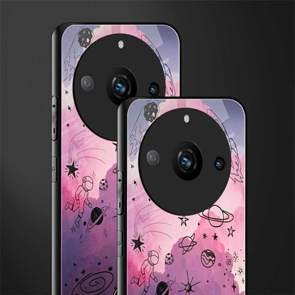 space pink aesthetic back phone cover | glass case for realme 11 pro 5g