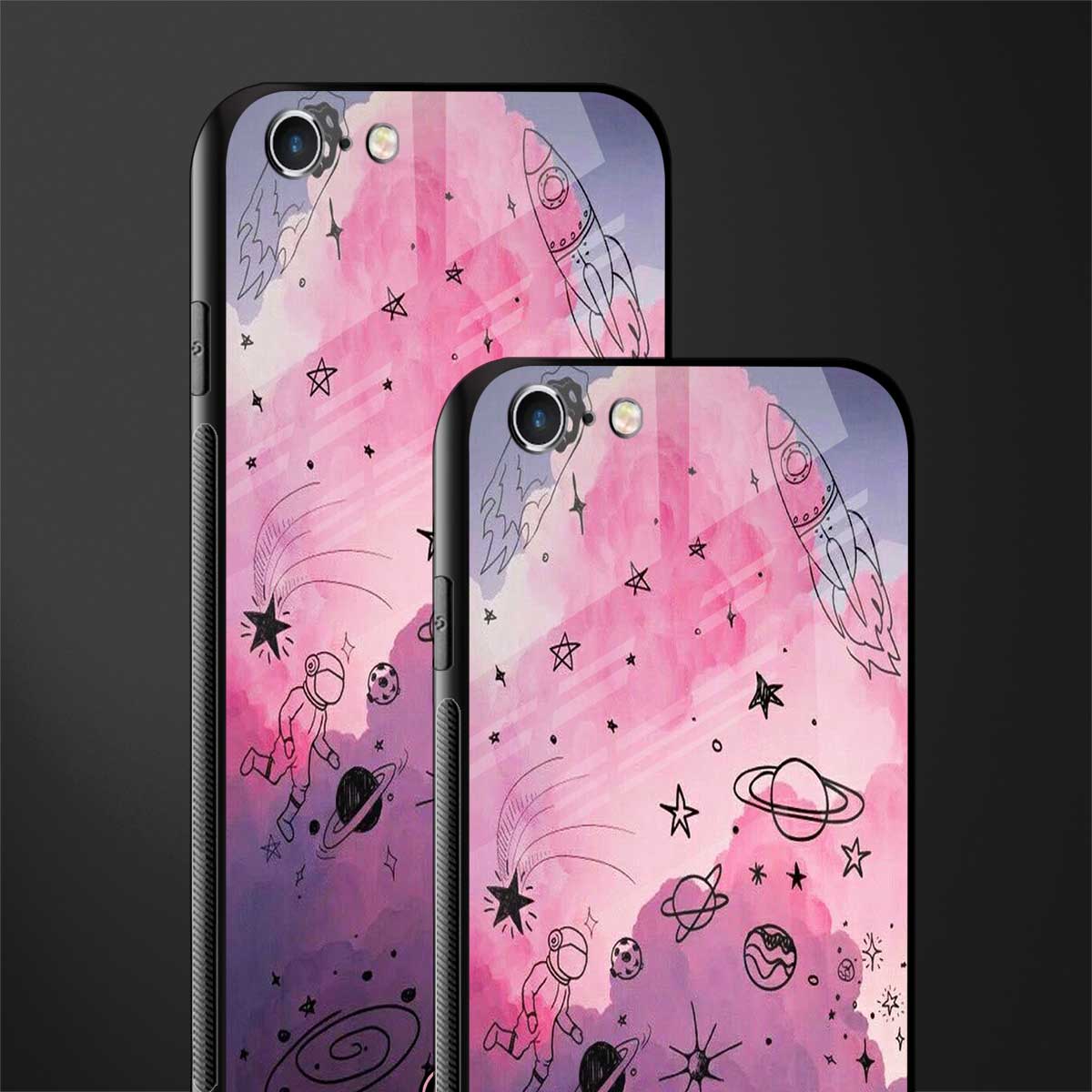 space pink aesthetic glass case for iphone 6 image-2