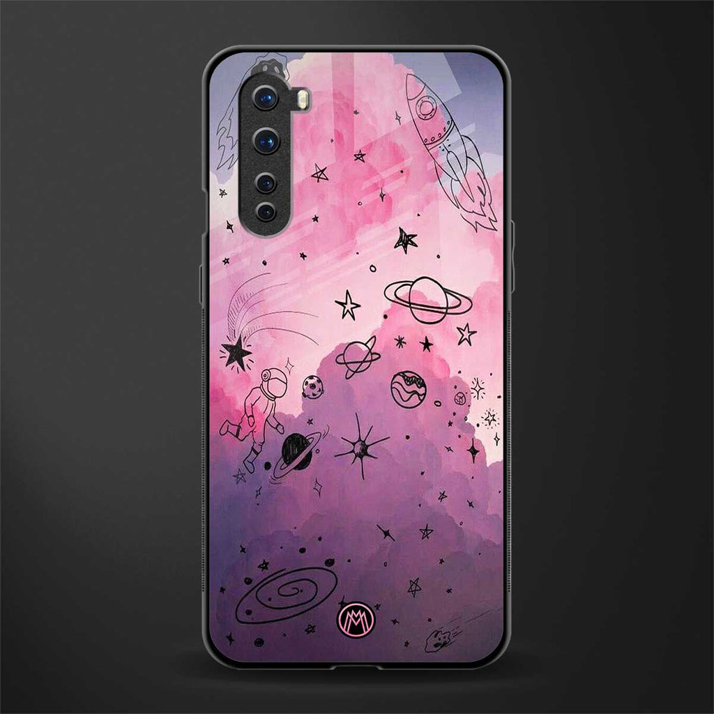 space pink aesthetic glass case for oneplus nord ac2001 image