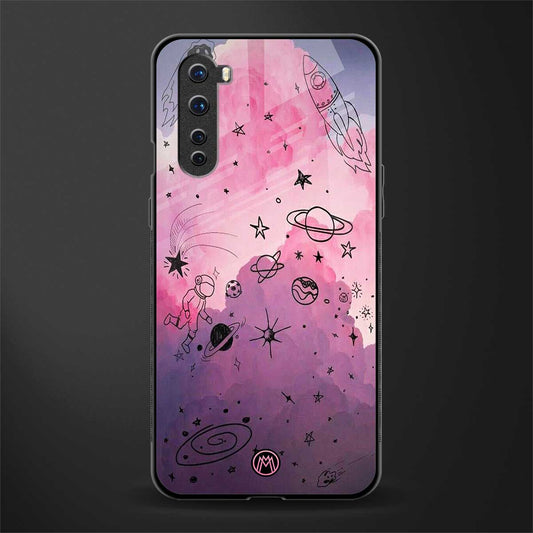space pink aesthetic glass case for oneplus nord ac2001 image