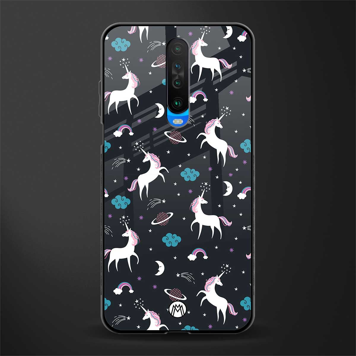 spatial unicorn galaxy glass case for poco x2 image