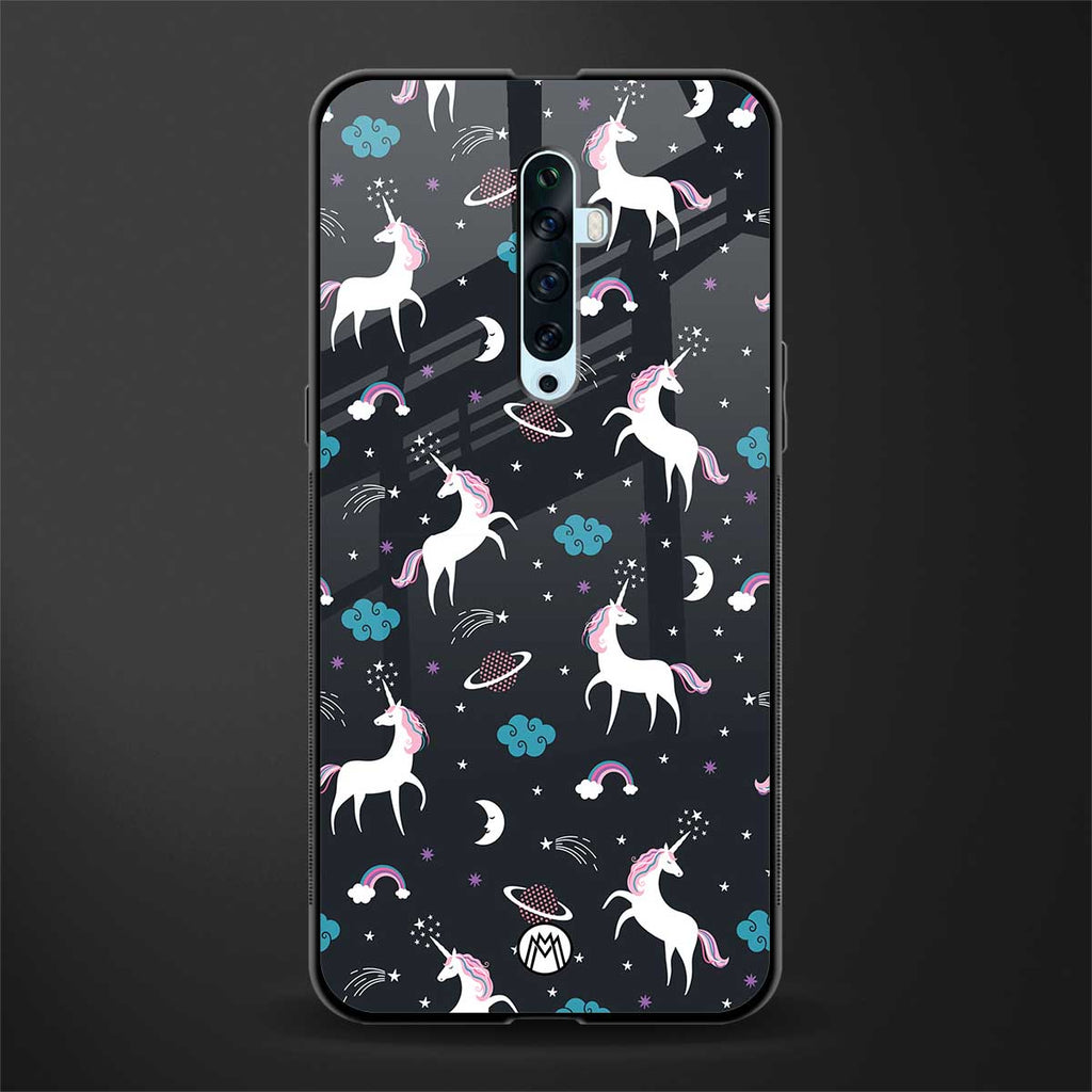 spatial unicorn galaxy glass case for oppo reno 2f image