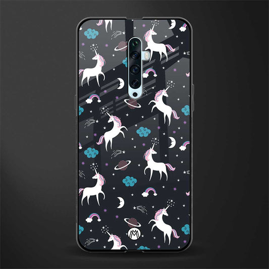 spatial unicorn galaxy glass case for oppo reno 2f image
