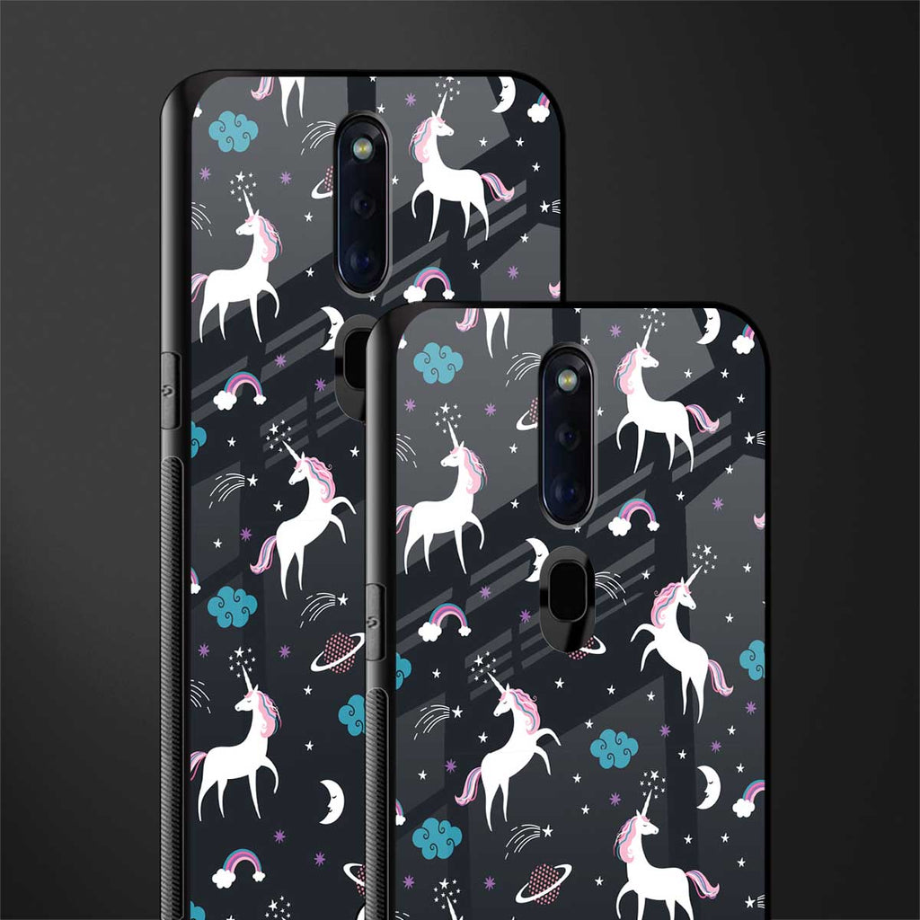 spatial unicorn galaxy glass case for oppo f11 pro image-2
