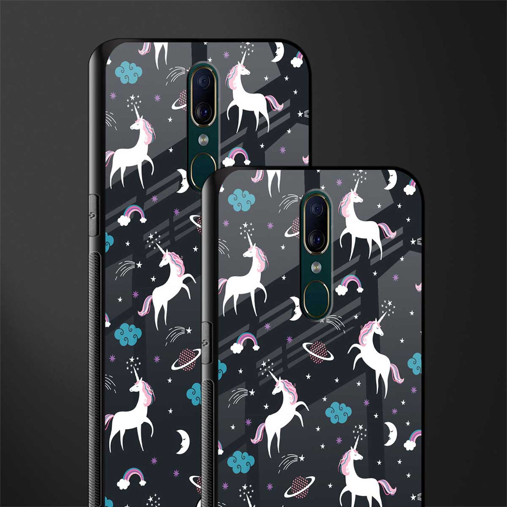 spatial unicorn galaxy glass case for oppo f11 image-2