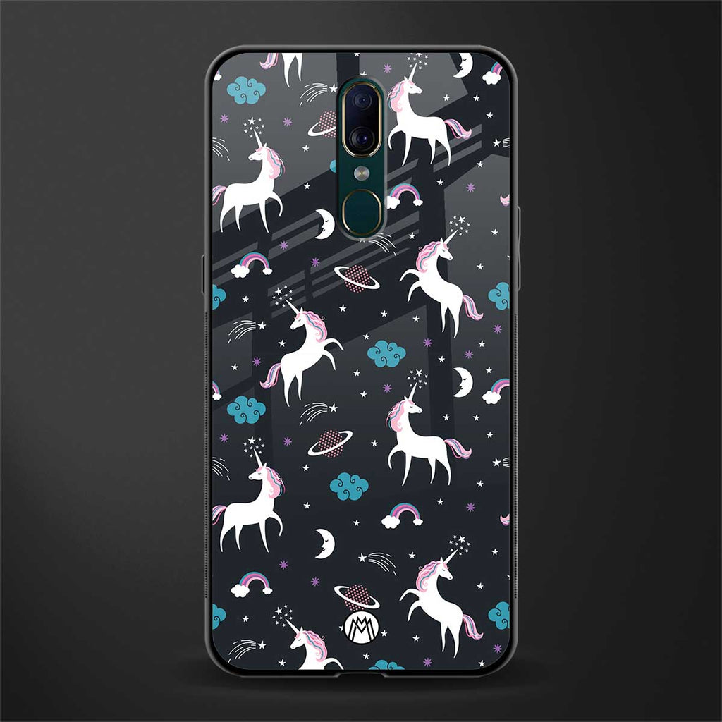 spatial unicorn galaxy glass case for oppo a9 image