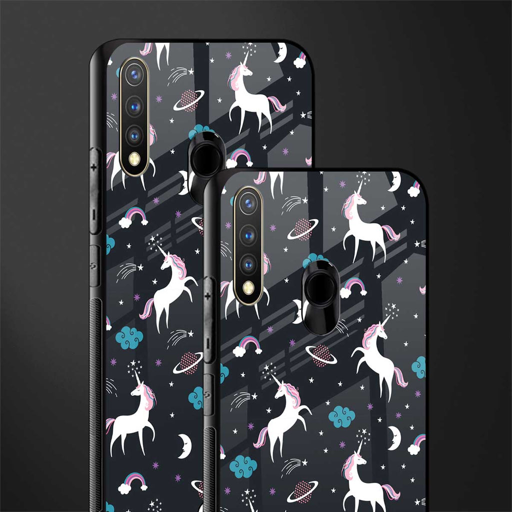 spatial unicorn galaxy glass case for vivo u20 image-2