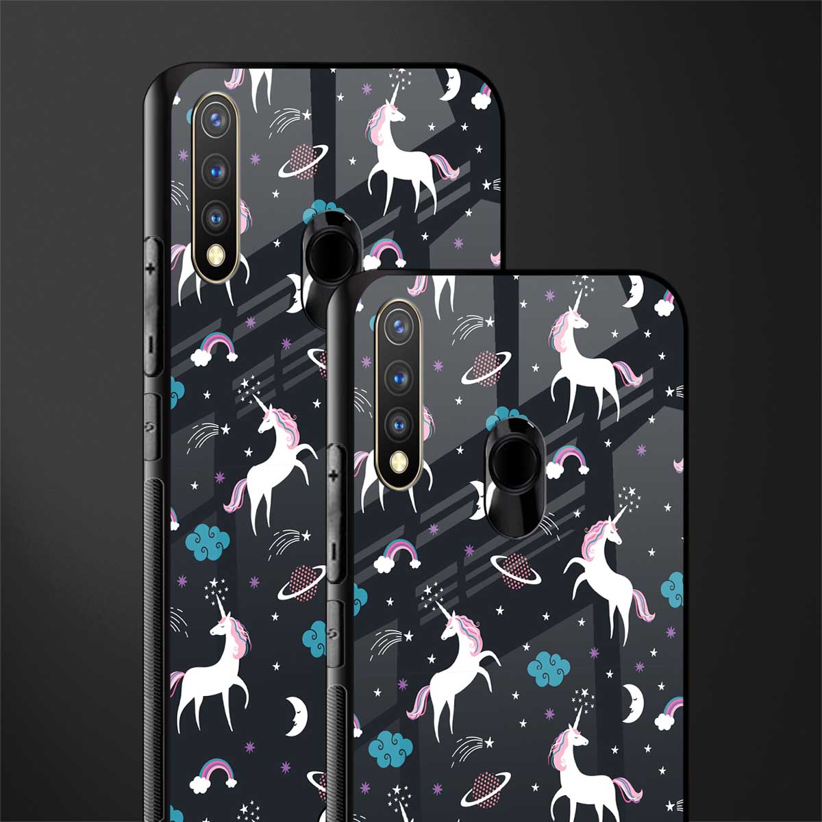 spatial unicorn galaxy glass case for vivo u20 image-2
