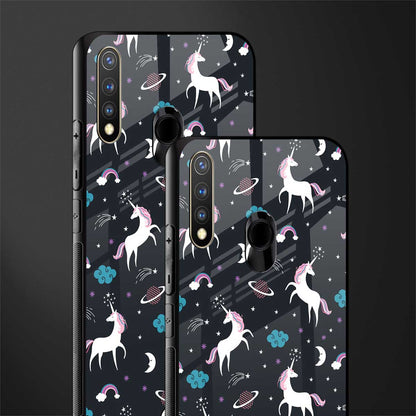 spatial unicorn galaxy glass case for vivo y19 image-2