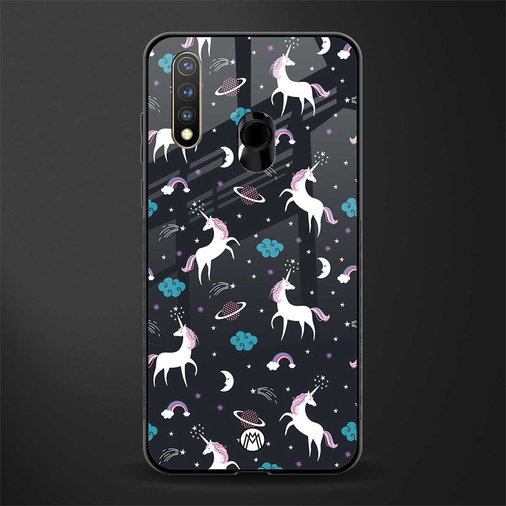 spatial unicorn galaxy glass case for vivo u20 image