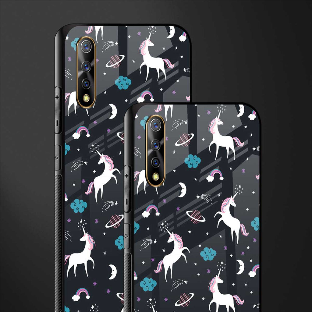 spatial unicorn galaxy glass case for vivo s1 image-2