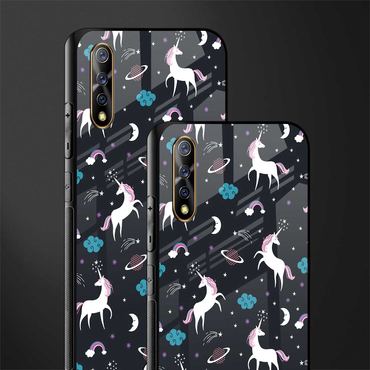 spatial unicorn galaxy glass case for vivo s1 image-2