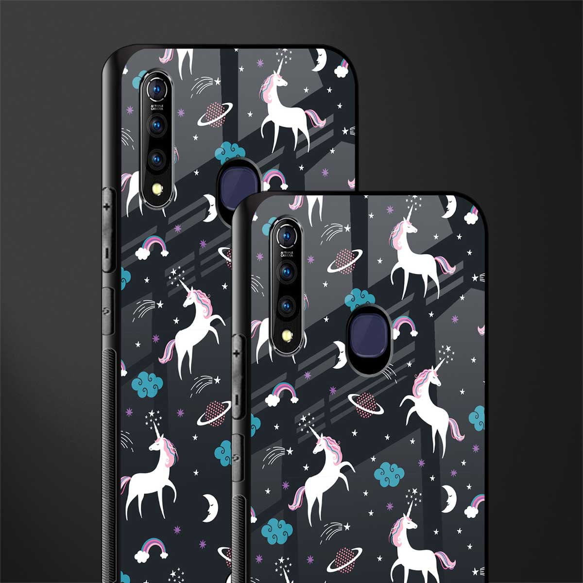 spatial unicorn galaxy glass case for vivo z1 pro image-2
