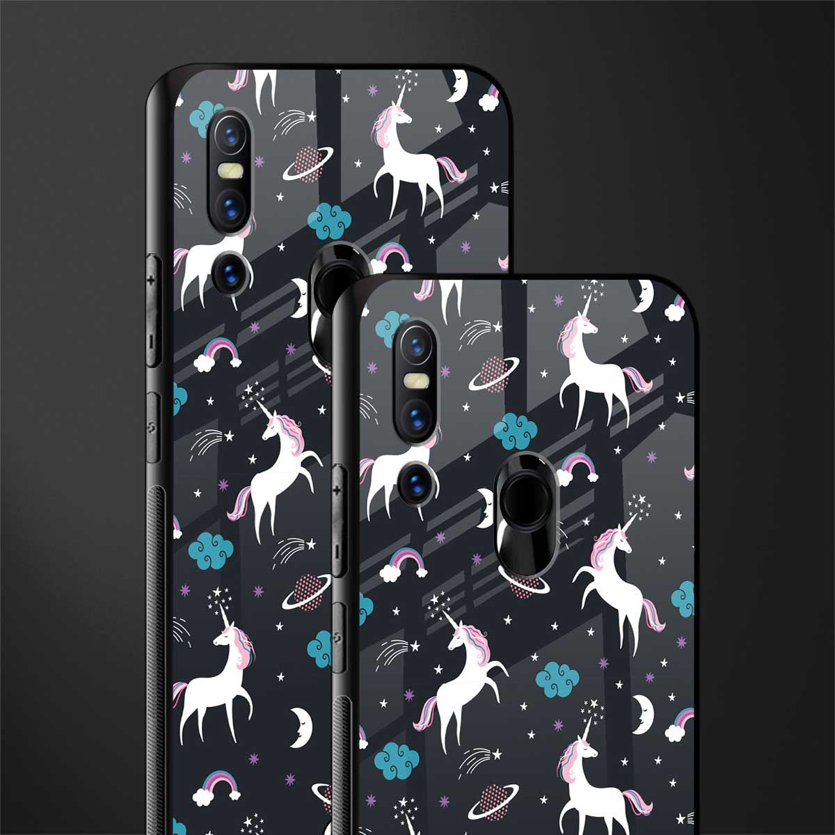 spatial unicorn galaxy glass case for vivo v15 image-2