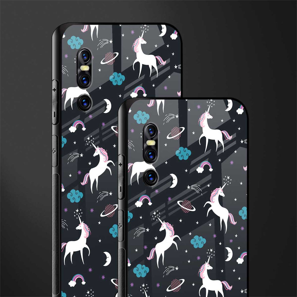 spatial unicorn galaxy glass case for vivo v15 pro image-2