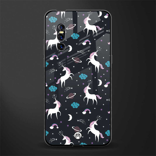 spatial unicorn galaxy glass case for vivo v15 pro image