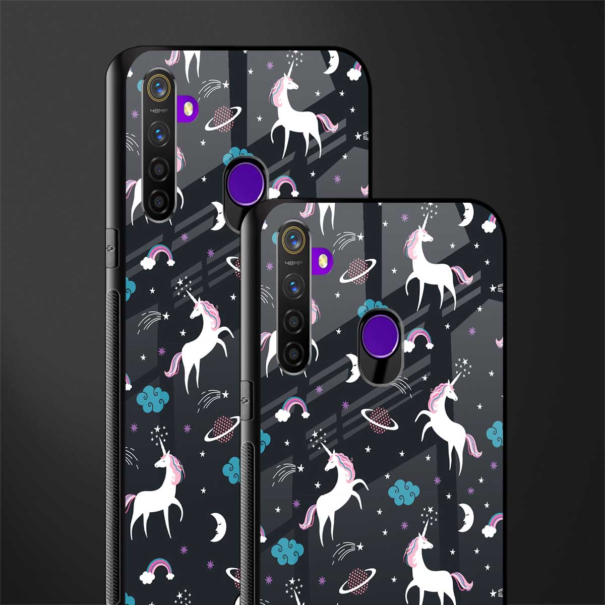 spatial unicorn galaxy glass case for realme 5 image-2