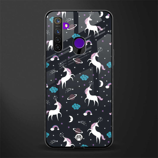 spatial unicorn galaxy glass case for realme 5 pro image