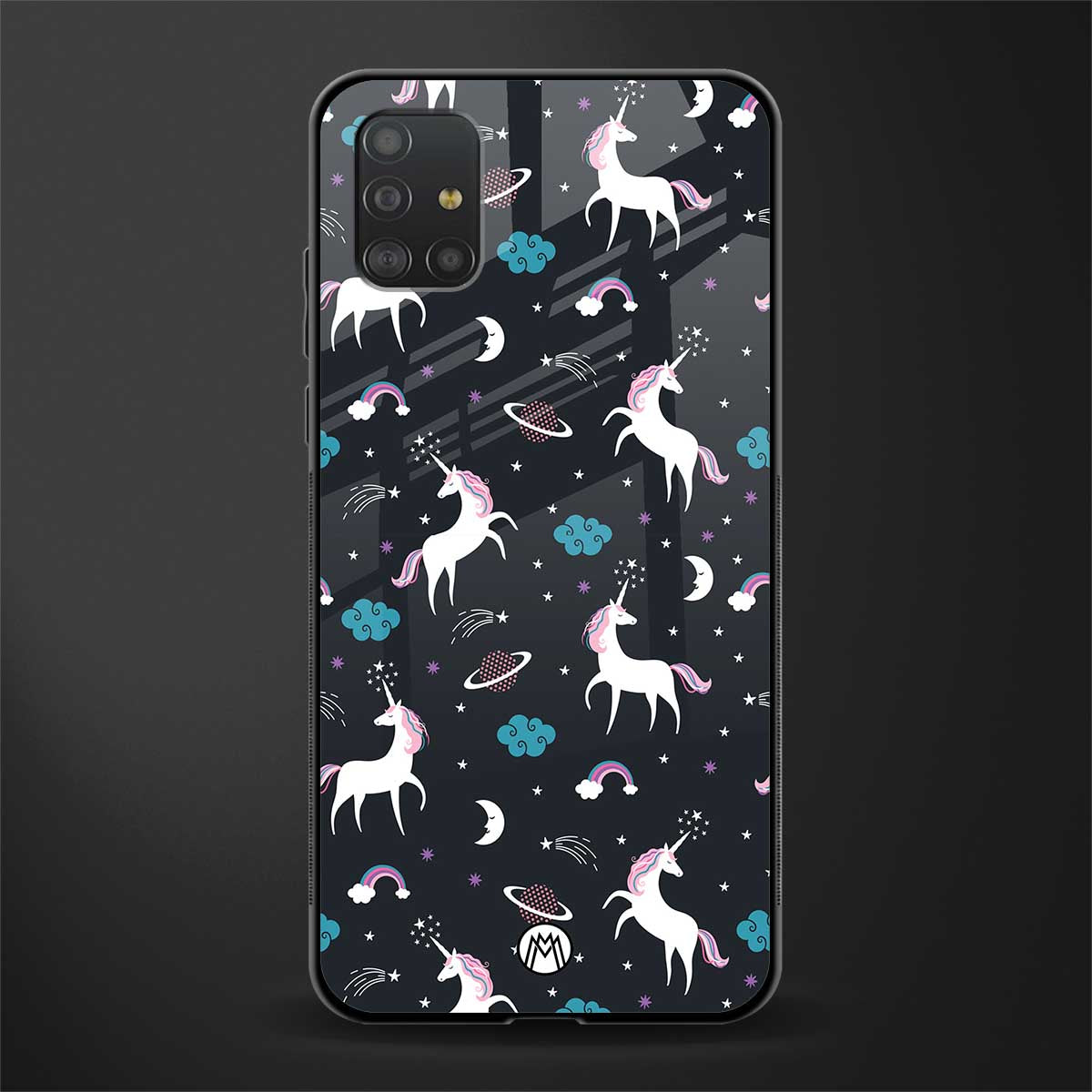 spatial unicorn galaxy glass case for samsung galaxy a51 image