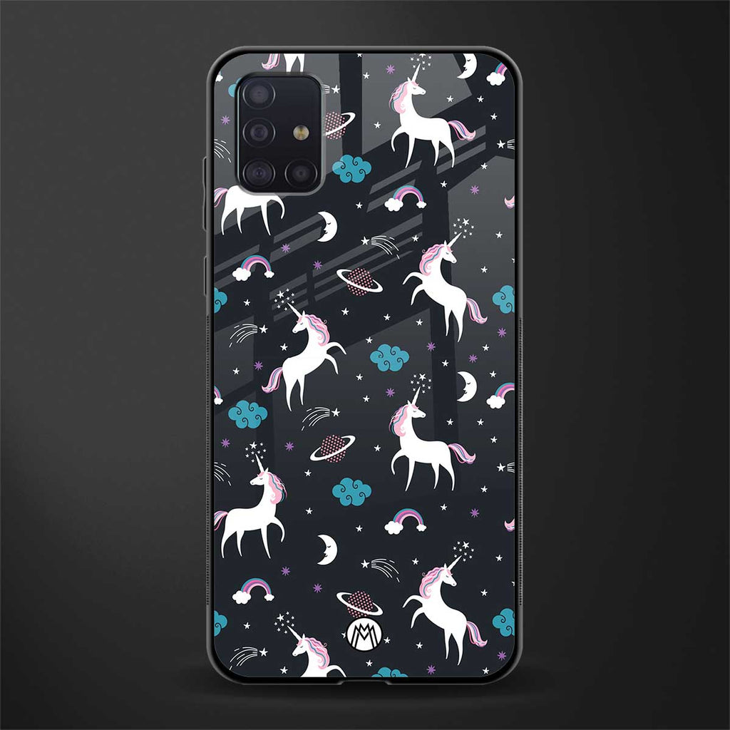spatial unicorn galaxy glass case for samsung galaxy a71 image