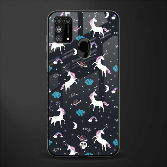 spatial unicorn galaxy glass case for samsung galaxy m31 prime edition image