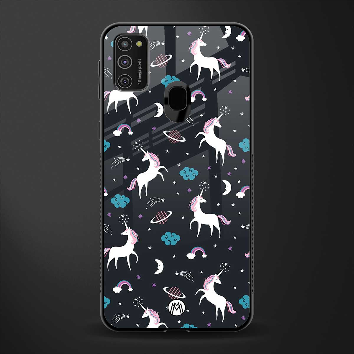 spatial unicorn galaxy glass case for samsung galaxy m21 image