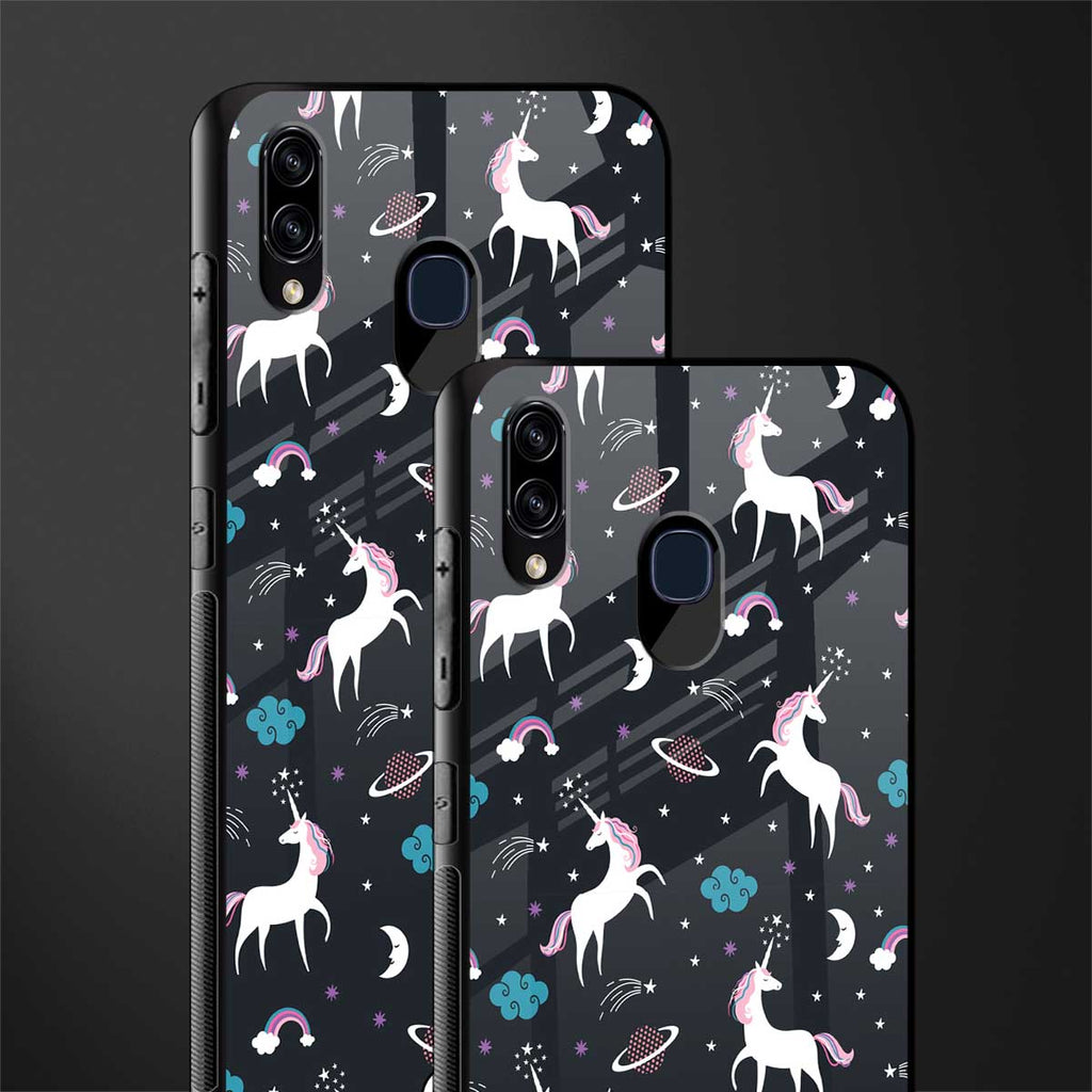 spatial unicorn galaxy glass case for samsung galaxy a20 image-2