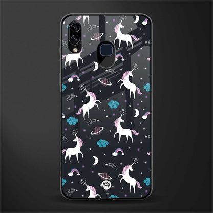 spatial unicorn galaxy glass case for samsung galaxy a30 image