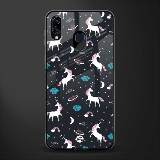 spatial unicorn galaxy glass case for samsung galaxy a30 image