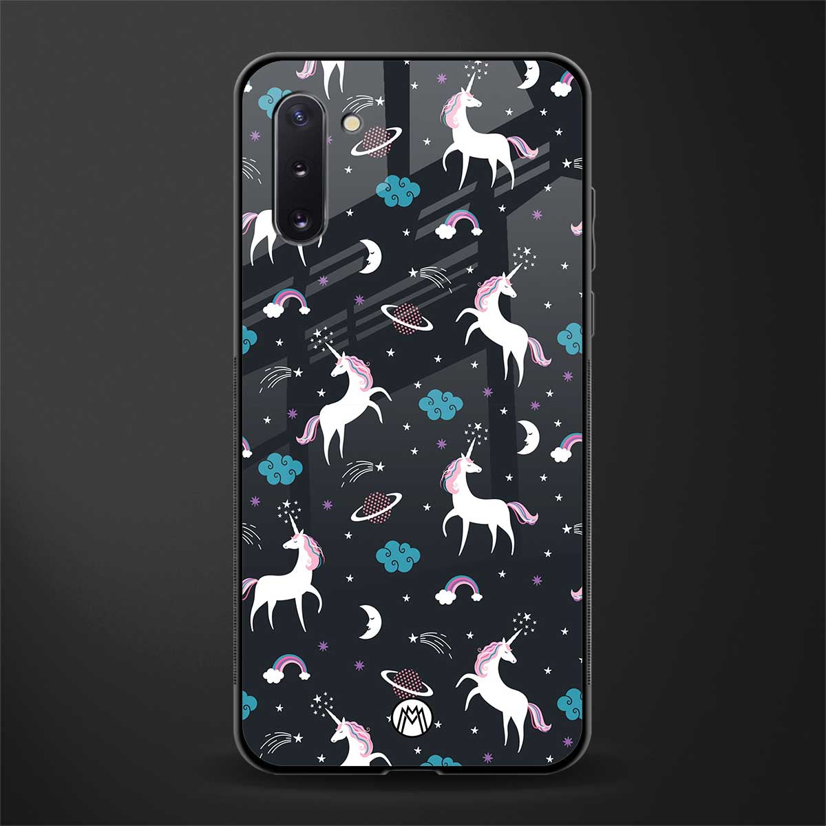 spatial unicorn galaxy glass case for samsung galaxy note 10 image