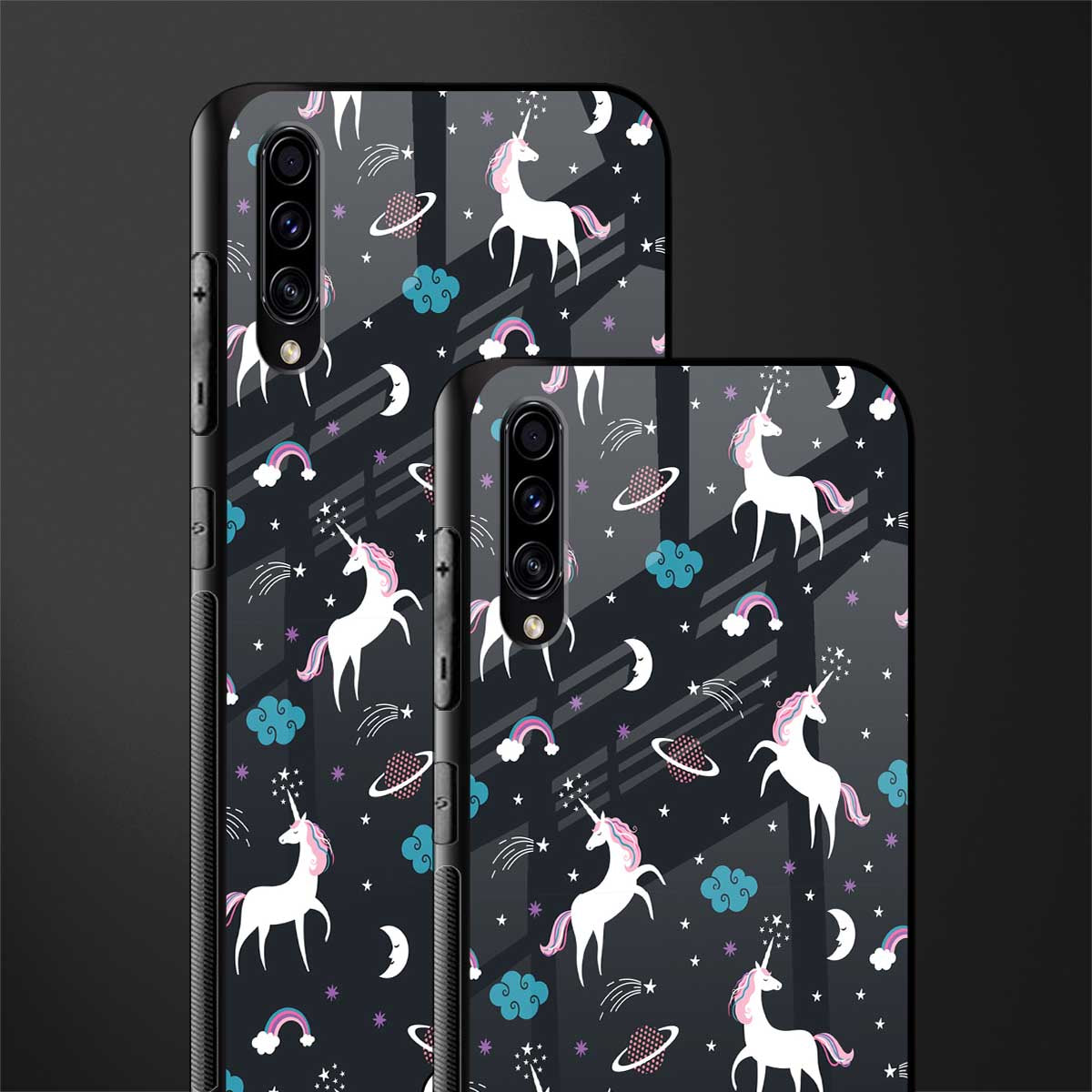 spatial unicorn galaxy glass case for samsung galaxy a70 image-2