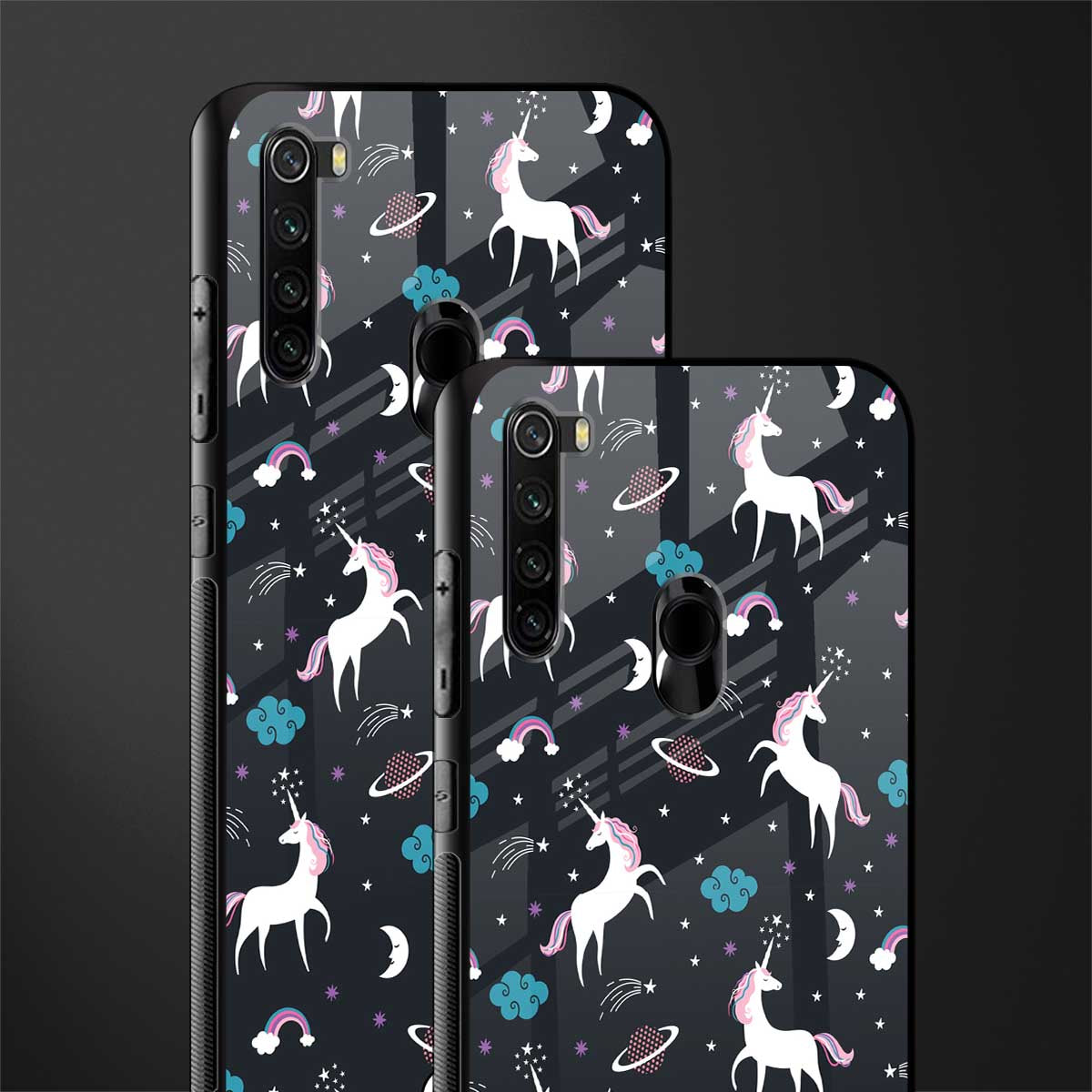 spatial unicorn galaxy glass case for redmi note 8 image-2