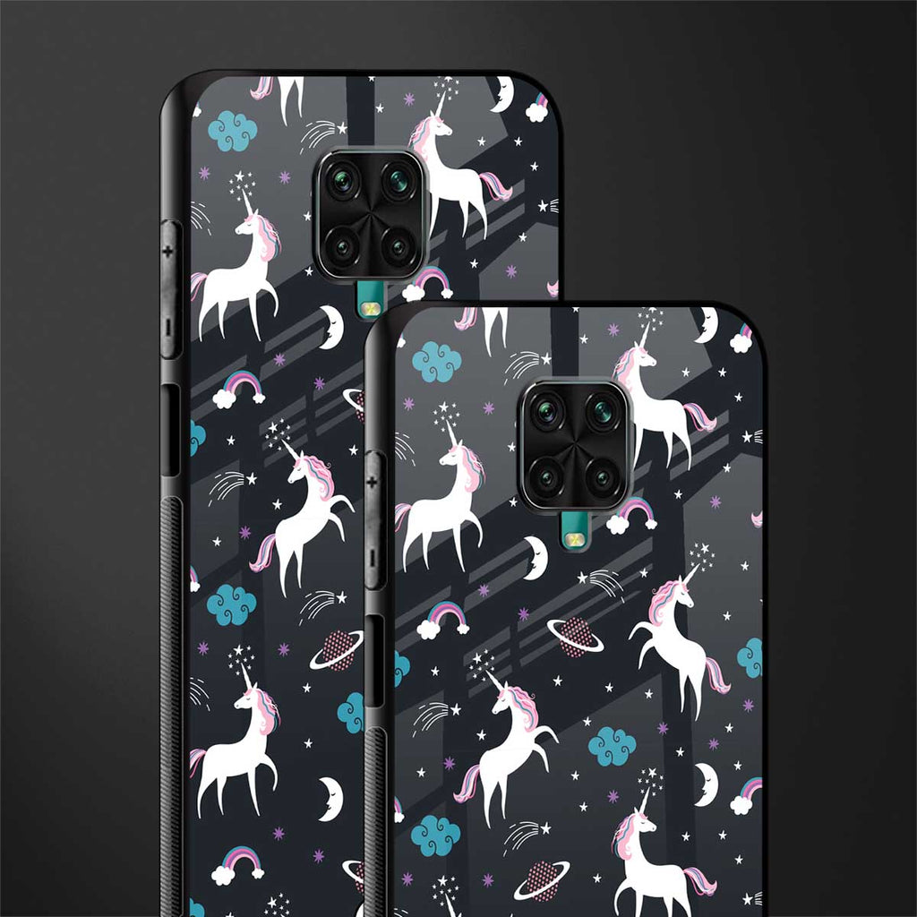 spatial unicorn galaxy glass case for poco m2 pro image-2