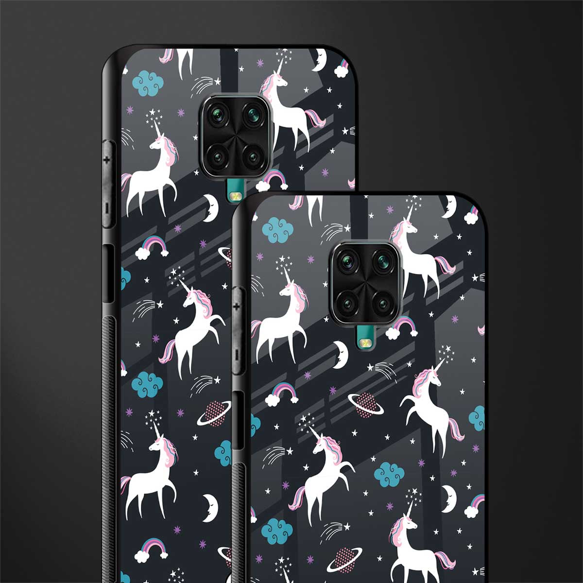 spatial unicorn galaxy glass case for poco m2 pro image-2