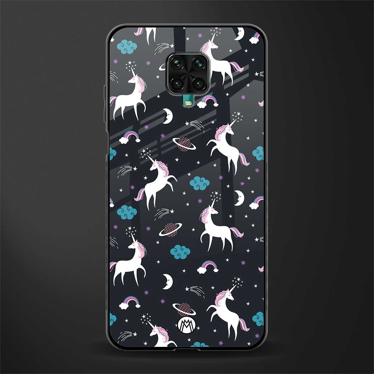spatial unicorn galaxy glass case for poco m2 pro image