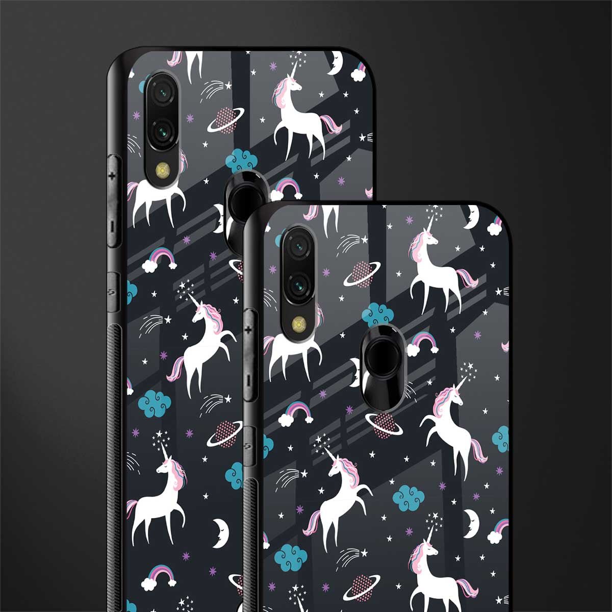 spatial unicorn galaxy glass case for redmi note 7 image-2