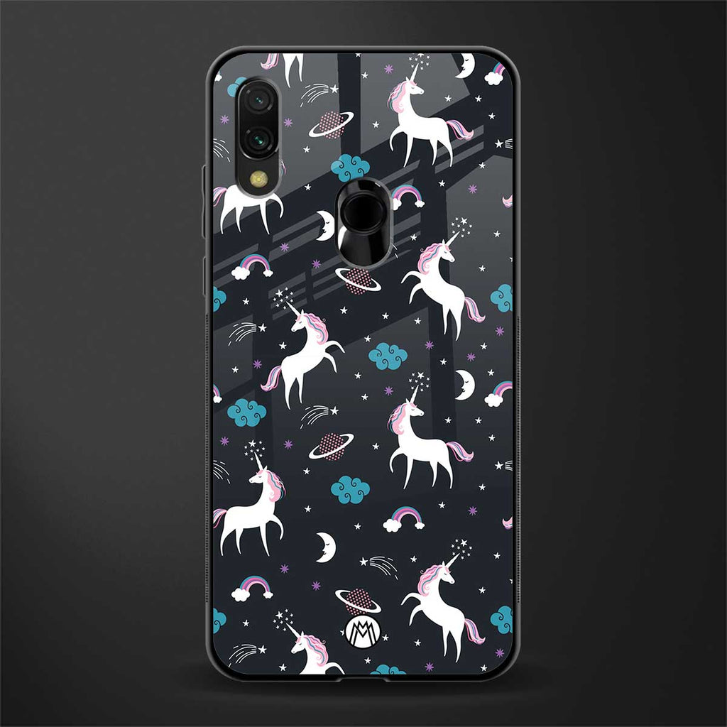 spatial unicorn galaxy glass case for redmi note 7s image