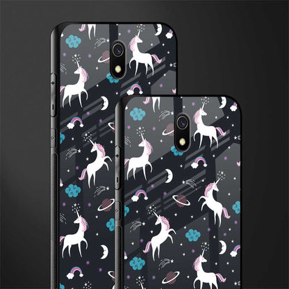 spatial unicorn galaxy glass case for redmi 8a image-2