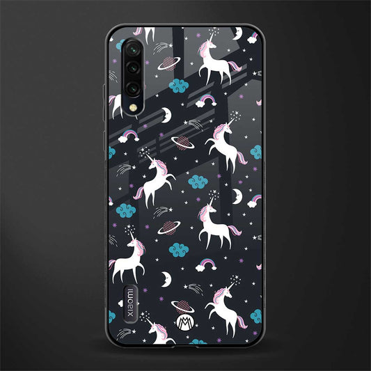 spatial unicorn galaxy glass case for mi a3 redmi a3 image