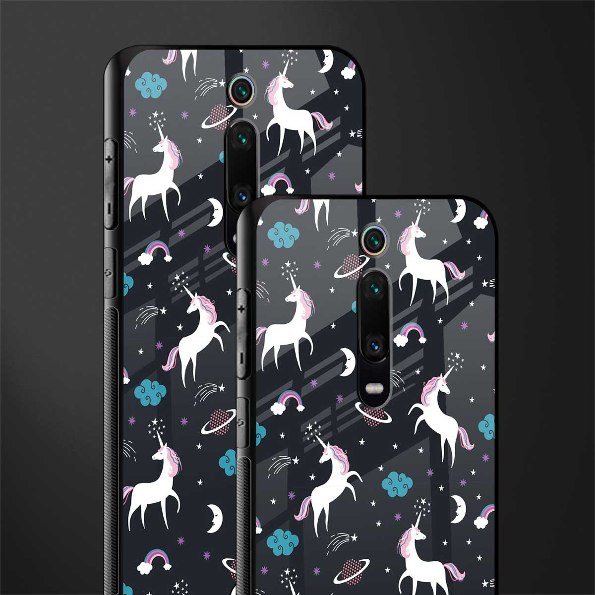 spatial unicorn galaxy glass case for redmi k20 image-2