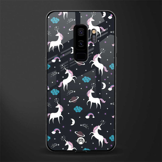 spatial unicorn galaxy glass case for samsung galaxy s9 plus image