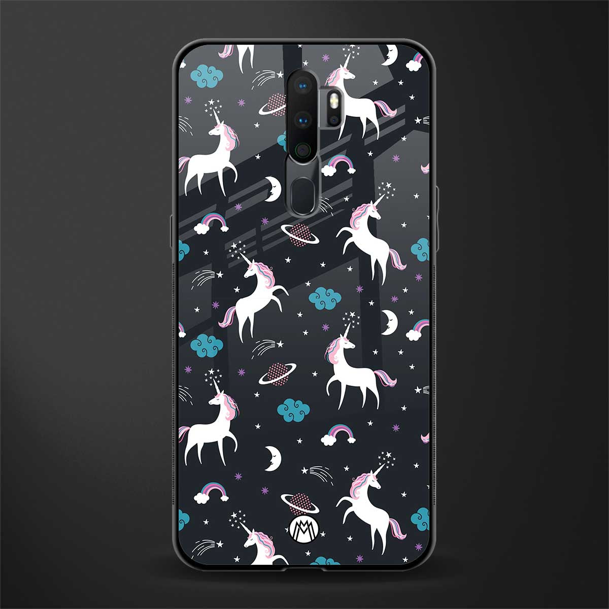 spatial unicorn galaxy glass case for oppo a5 2020 image