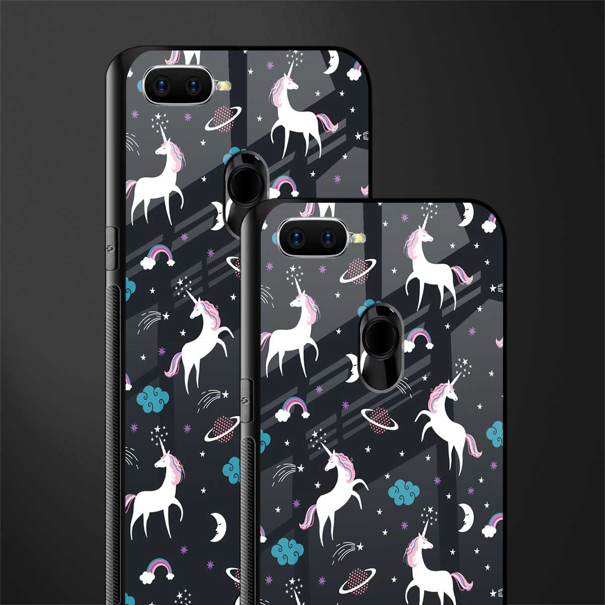 spatial unicorn galaxy glass case for oppo a12 image-2