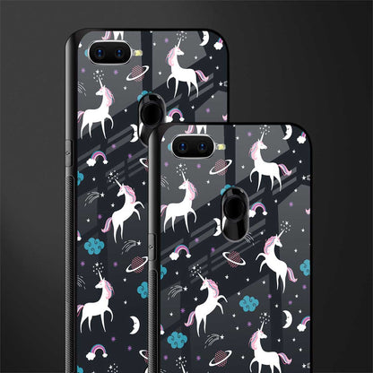 spatial unicorn galaxy glass case for oppo a7 image-2