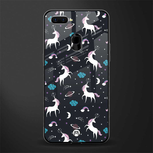 spatial unicorn galaxy glass case for oppo a7 image